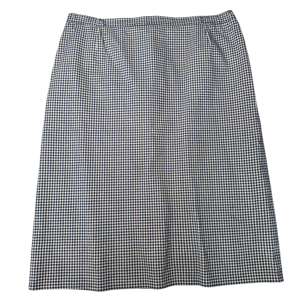 Vintage Count Romi Navy Houndstooth Pencil‎ Skirt Made in USA Size 16 High Waist